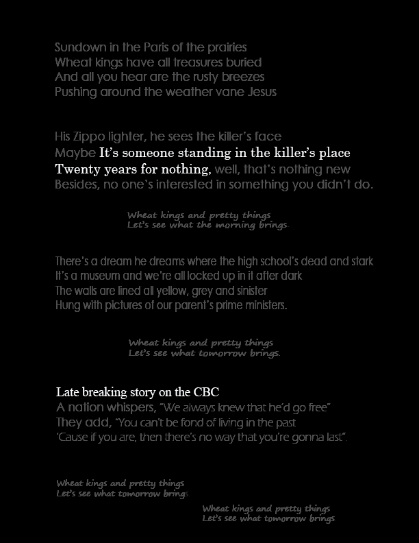 An assignment to design lyrics.